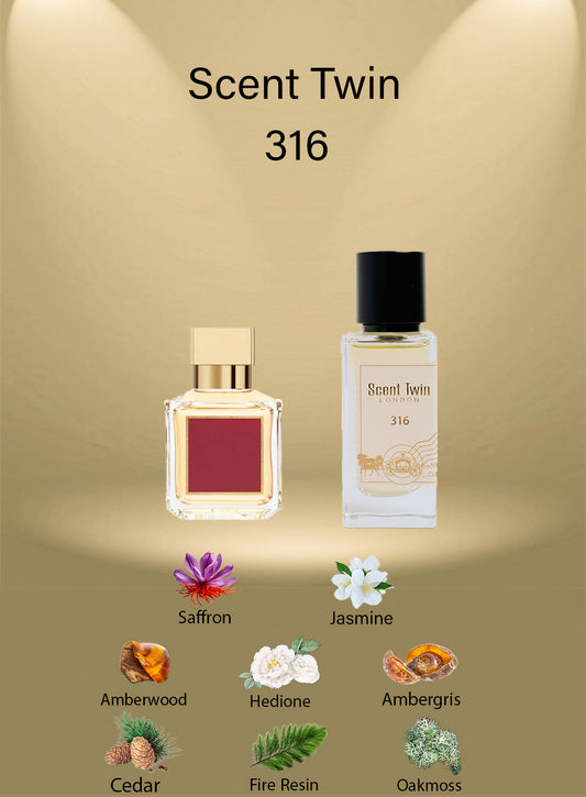 Scent Twin 316 - Inspired by Baccarat Rouge 540 2015