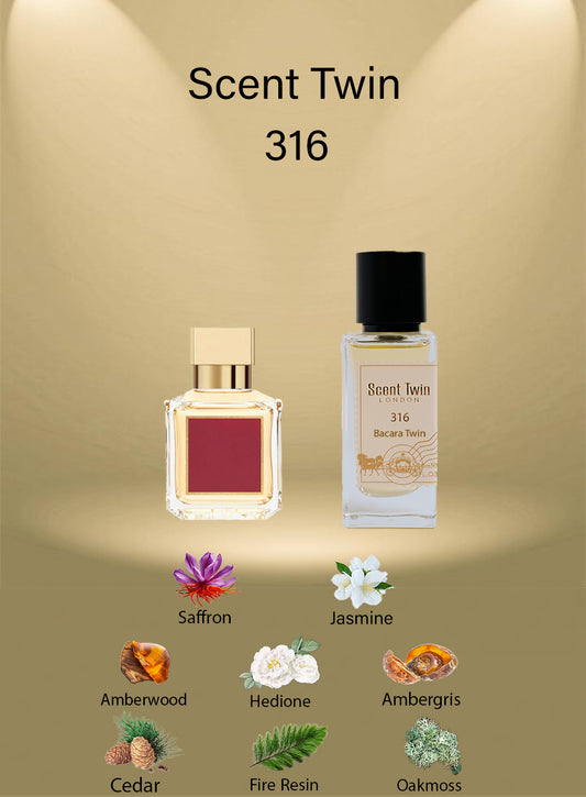 Scent Twin 316 - Bacara Twin - Inspired by Baccarat Rouge 540 2015